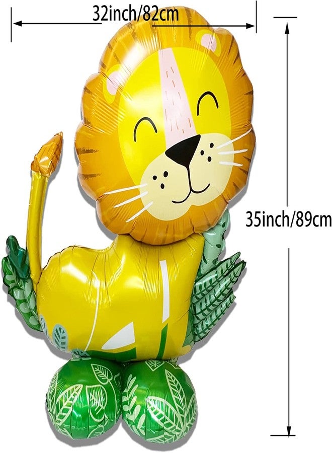 Jagmag® Large Lion Balloons, Giant Self Standing Lion Foil Balloons for Jungle Birthday Party Supplies Decorations, Jungle theme Decoration, Animal balloons - Image 2